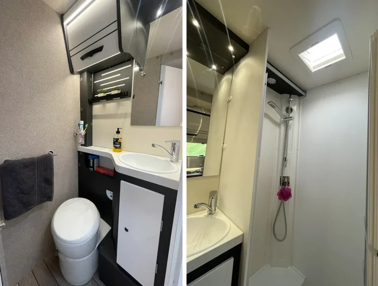 Baño Autocaravana 6 plazas | Alquilar caravana Santiago de Compostela